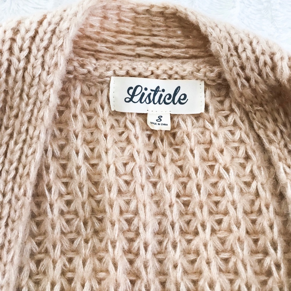 Oversized Listicle Gold Cardigan S